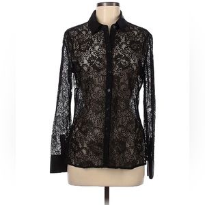 Eva Mendes by New York & Company Women
Black Long Sleeve Laced Blouse Brand New